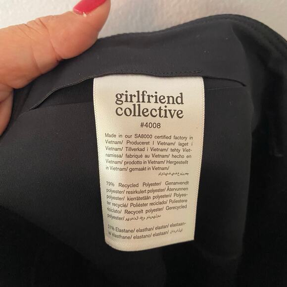 NWT Girlfriend Collective Women's size Small Black Cropped Leggings High Rise - Picture 7 of 11